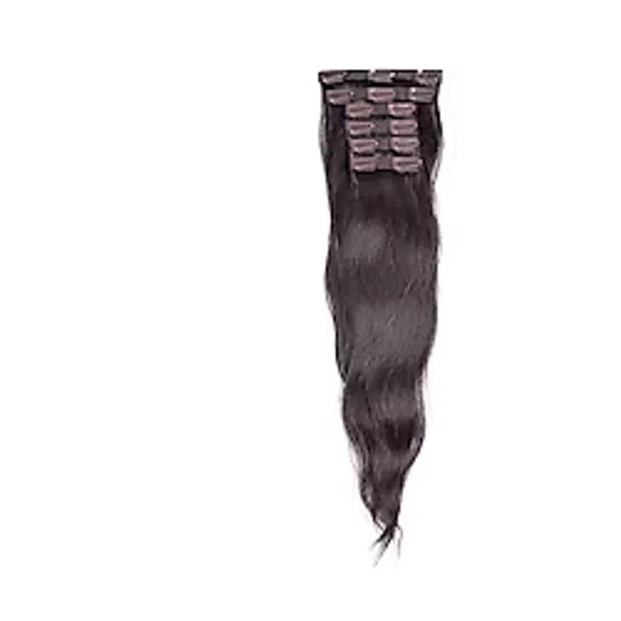 HalitCan HairKing Birinci Kalite Doğal 60 Cm 6 Parça Çıt Çıt (100 Gr) %100 Gerçek Insan Saçı