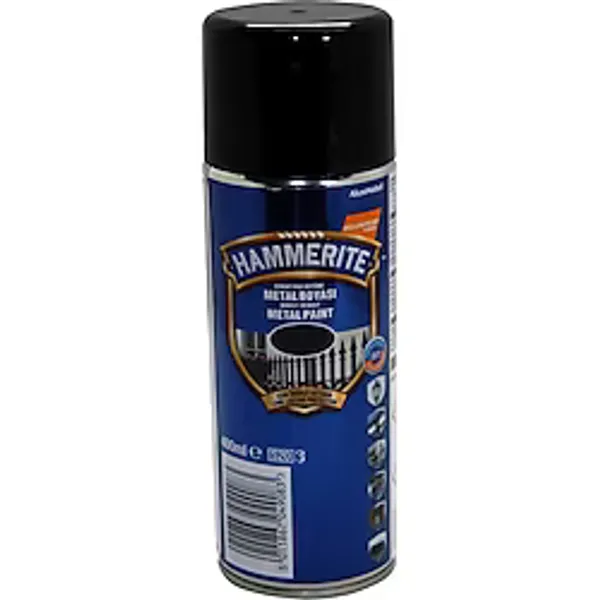 Hammerite Pas Direkt Üstü Metal Boyası Sprey 400 Ml puruzsuz-siyah