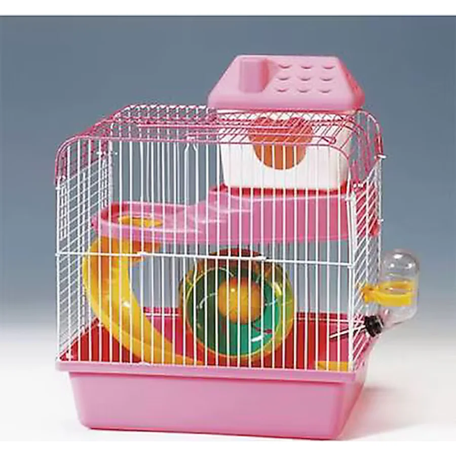 Hamster Kafesi Pembe Beyaz 23x17x25 Cm