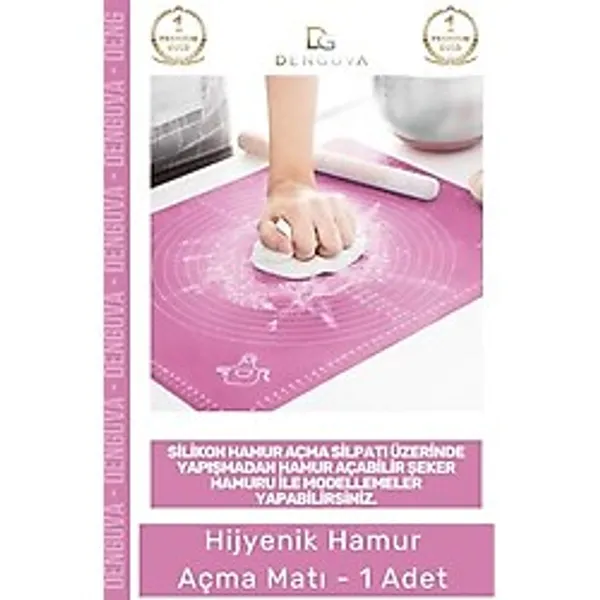 #Hamurmatı Silikon Silpat Şeker Hamuru Hazırlama Örtüsü Kaymaz Ölçülü Yapışmaz 50X40cm Hamur Açma Matı
