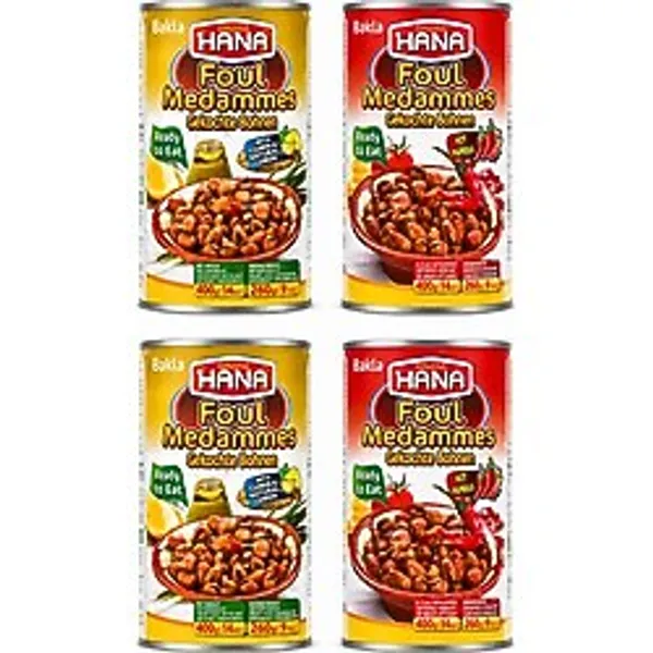 Hana Kimyon ve Doğal Limonlu Bakla Konservesi 400gr 2 adet+ Bakla Konservesi Acili 400gr 2 adet