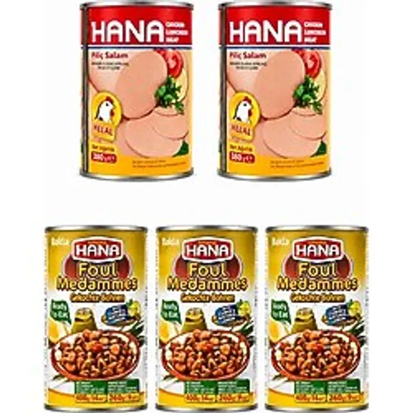 Hana Tavuk Salam 380 gr X2 + Kimyonlu bakla konservesi 400 gr X3