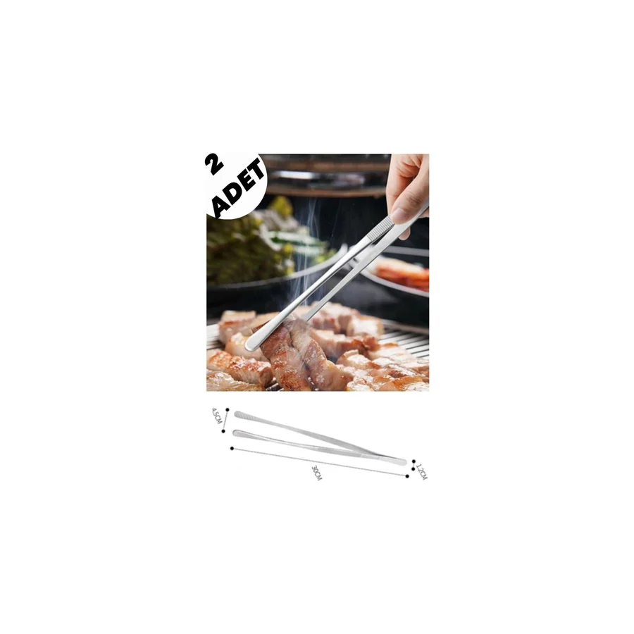 Hane216 Masterchef Pratik Cımbız Maşa Pişirme Cımbızı Çelik Maşa 30CM Profesyonel Şef Cımbızı - 1 Adet