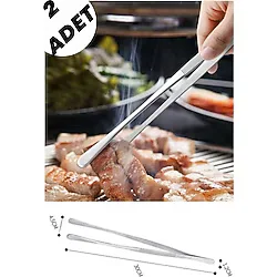 Hane216 Masterchef Pratik Cımbız Maşa Pişirme Cımbızı Çelik Maşa 30CM Profesyonel Şef Cımbızı - 2 Adet