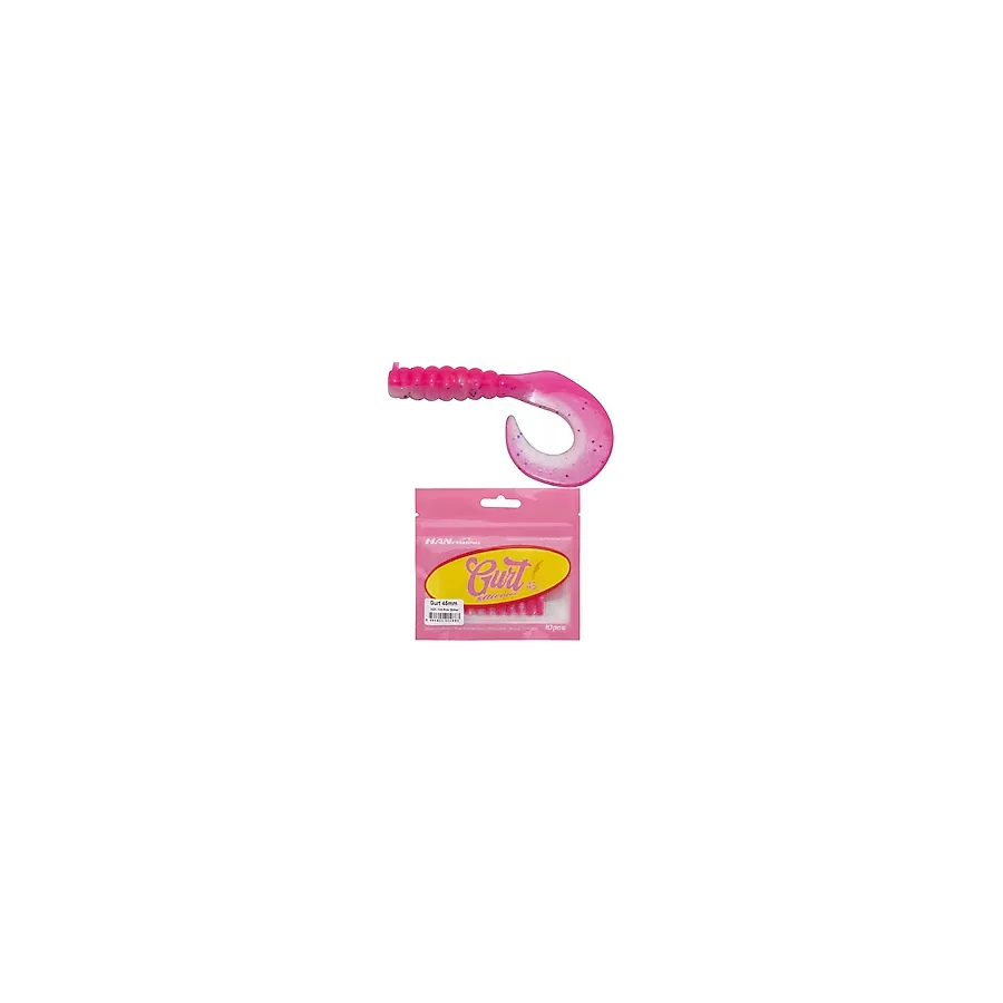 Hanfish Gurt 4.5cm 10 Adet Orak Kuyruk Silikon Yem - AGT-113 Pink Glitter