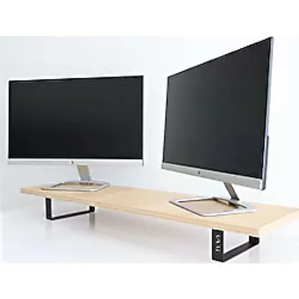 Hansdo DUAL MONİTÖR STANDI - İKİLİ MONİTÖR STANDI - MONİTÖR YÜKSELTİCİ - MDF LAM - SAFİR MEŞE - WMS2