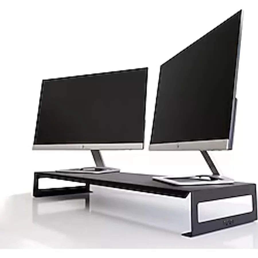 HANSDO DUAL MONİTÖR STANDI - İKİLİ MONİTÖR STANDI - MONİTÖR YÜKSELTİCİ - METAL - SİYAH - SMS4BL