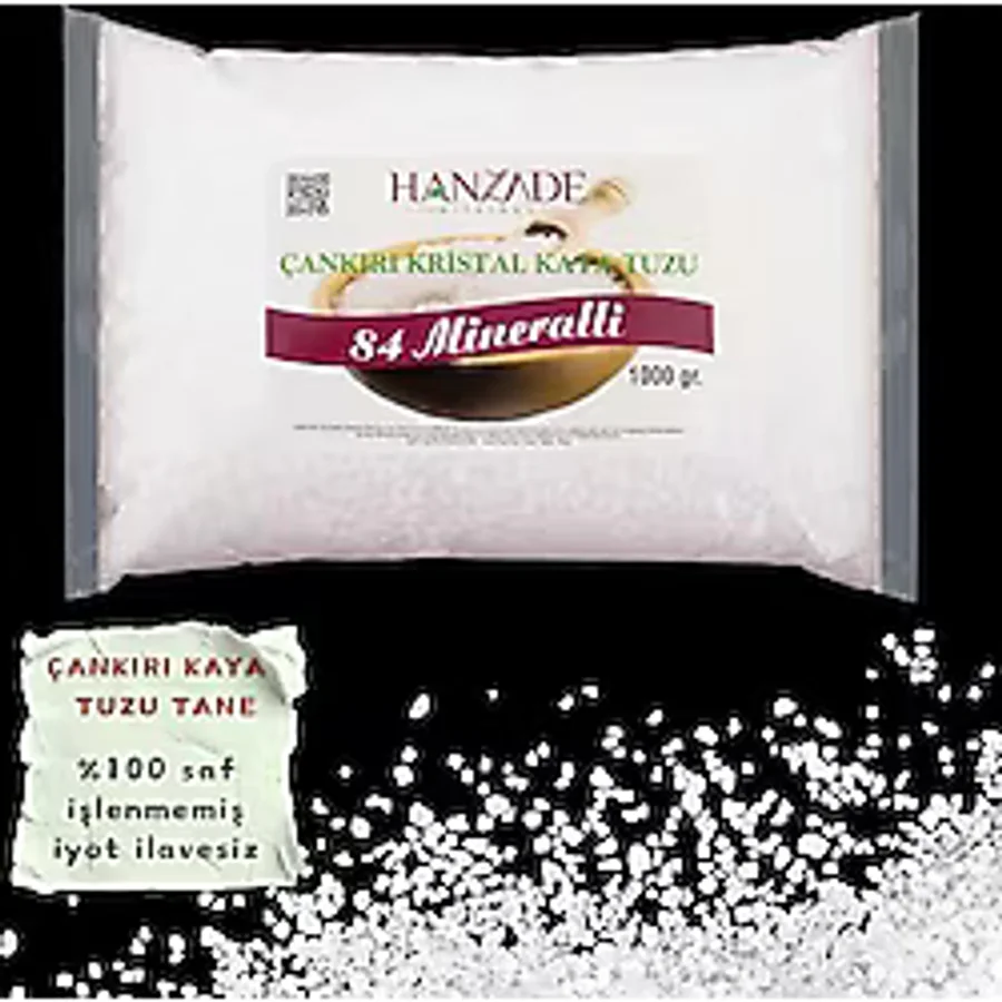 Hanzade Bitkisel 84 Mineralli Çankırı Kristal Tane Kaya Tuzu 1 KG