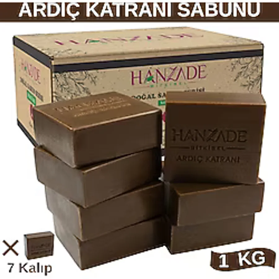 Hanzade Bitkisel Doğal El Yapımı Hatay Ardıç Katranı Sabunu Katranlı Sabun 1 Kg