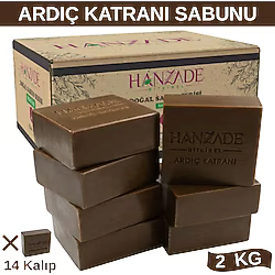 Hanzade Bitkisel Doğal El Yapımı Hatay Ardıç Katranı Sabunu Katranlı Sabun 2 kg