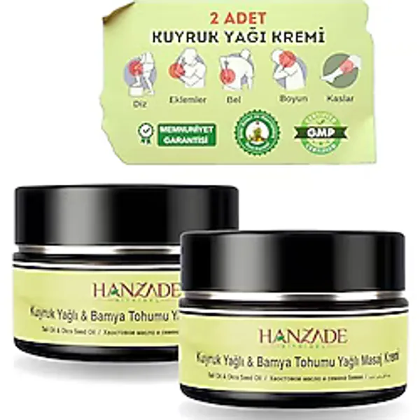 Hanzade Bitkisel Kuyruk Yağlı & Bamya Tohumu Yağı Masaj Kremi 100 Ml X 2 Adet