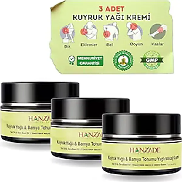 Hanzade Bitkisel Kuyruk Yağlı & Bamya Tohumu Yağı Masaj Kremi 100 Ml X 3 Adet