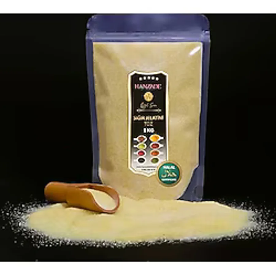 Hanzade Bitkisel Toz Jelatin 100 Gr%100 Saf Sığır Jelatini 240 Bloom Helal Sertifikalı