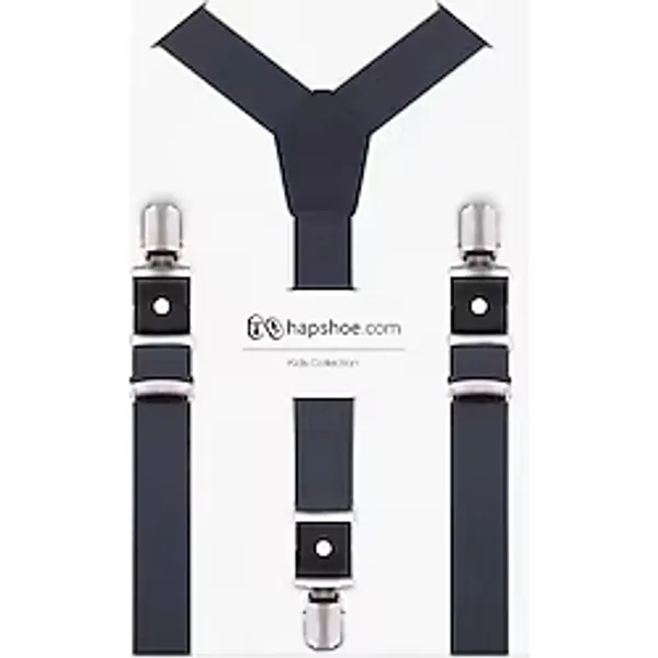 Hapshoe Ayarlanabilir Klipsli Gri Lacivert Çocuk Kemer Pantolon Askısı