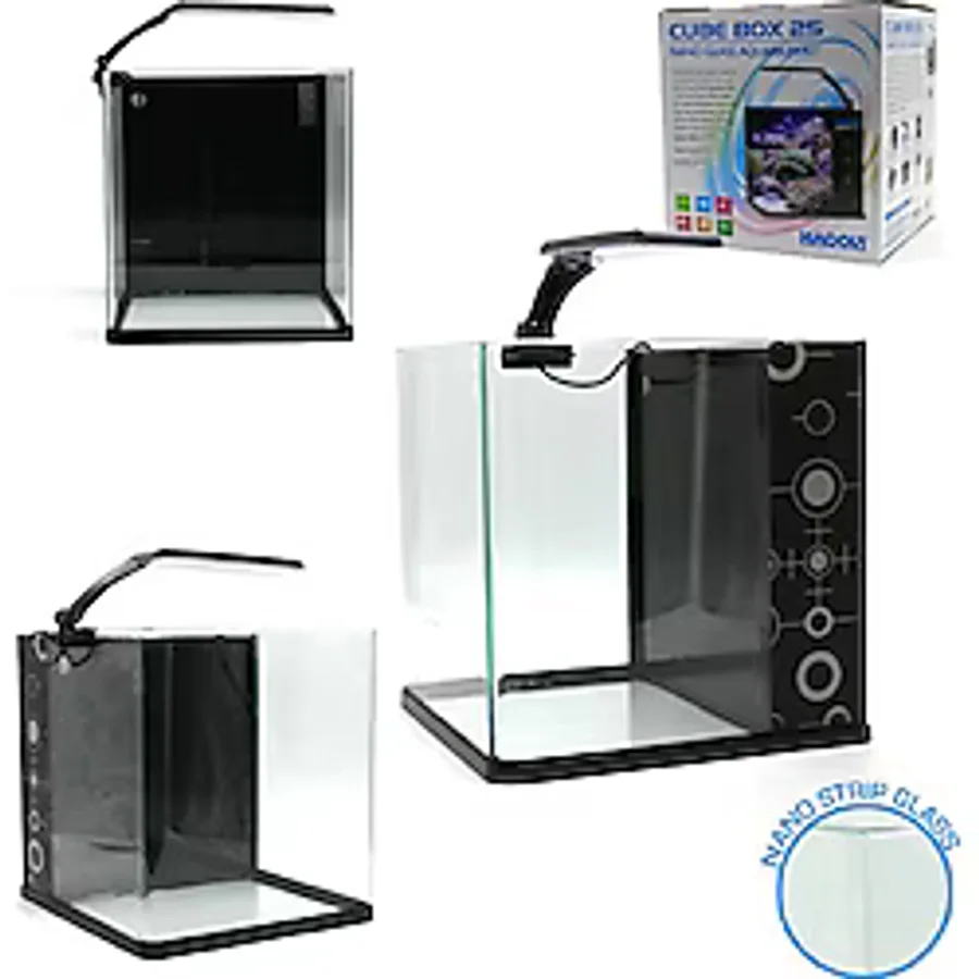 HAQOS CUBE BOX 25 LED AYDINLATMALI NANO AKVARYUM 25,5X27X27CM
