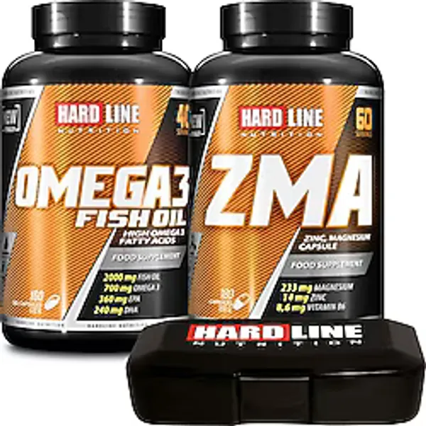 Hardline Nutrition Omega3 & Zma 180 Kapsül Çinko ve Magnezyum İçeren Besin Takviyesi