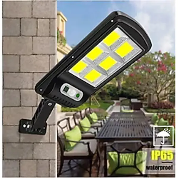 Hareket Sensörlü 3 Modlu Cob LED Solar Güneş Enerjili Sokak Lambası Bahçe Aydınlatması