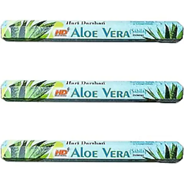 Hari Darshan Aloe Vera Çubuk Tütsü - Oda Ortam Kukusu - 20 Adetlik 3 Paket