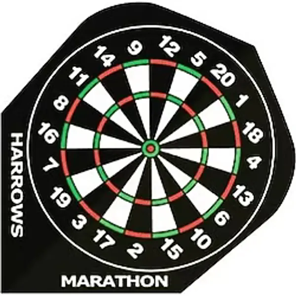 Harrows Marathon Dart Flights - Siyah - Beyaz