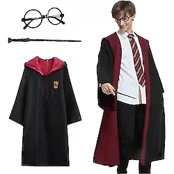 Harry Potter Gryffindor Kapşonlu Çocuk Kostüm Seti 9-10 Yaş