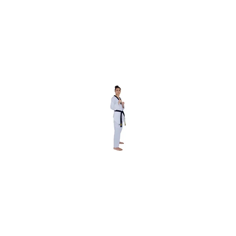 Haşado Profesyonel Siyah Yaka Feihter Kumaş Taekwondo Elbise