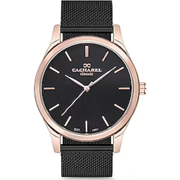 Hasır Kordon Siyah Erkek Kol Saati Goldenlife00086 - 42 mm