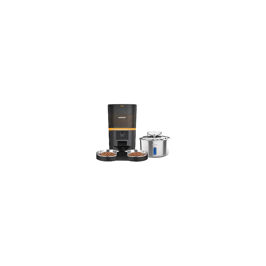 Haustier HST-QQ009 Dual Siyah Akıllı Mama Kabı HST-WF009L-W Kedi Su Pınarı