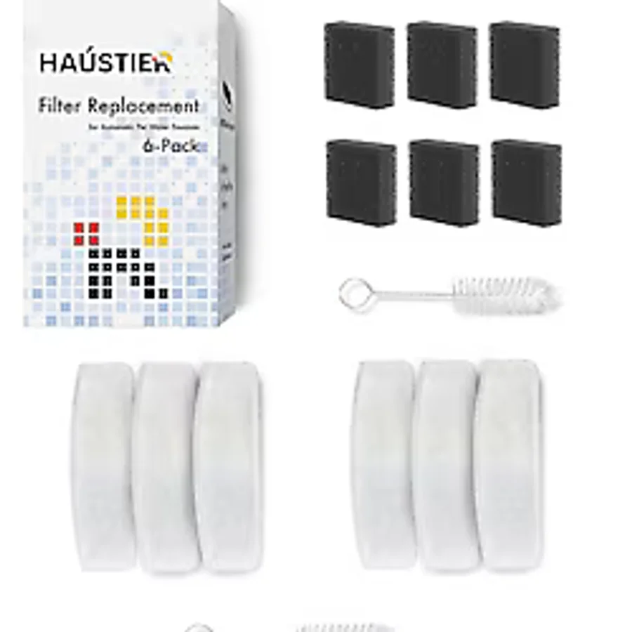 Haustier Wf007l Otomatik Kedi Su Sebili - Filtre Seti 6 Adet beyaz-gri