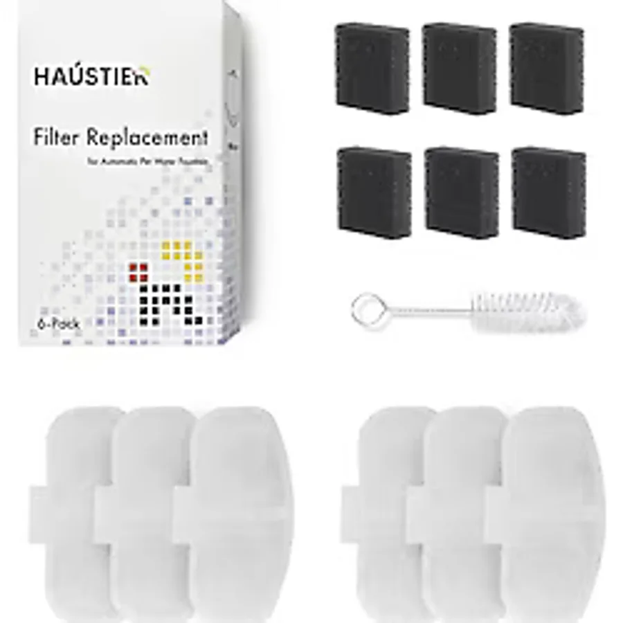Haustier WF009L Otomatik Kedi Su Sebili Uyumlu Su Sebili Filtre Seti (6 Adet)