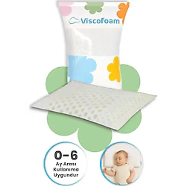 Hava Kanallı Ortopedik Bebek Yastığı Visco Bebek Yastık - 39x24x5cm