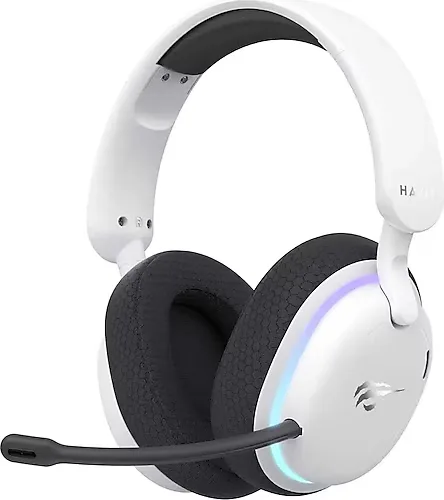 Havit Gamenote Fuxi-H7 Beyaz RGB USB Kablolu/Kablosuz Kulak Üstü Oyuncu Kulaklığı