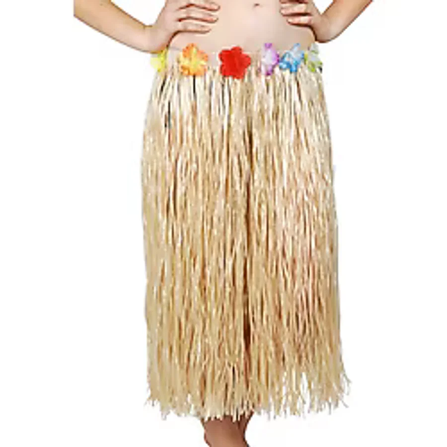 Hawaii Tarzı Hula Eteği - 60 Cm Hasır Naturel Etek