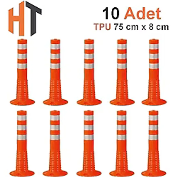 Hayat Trafik - 10'lu Delinatör Seti 75 x 8 cm %100 TPU, Esnek Duba