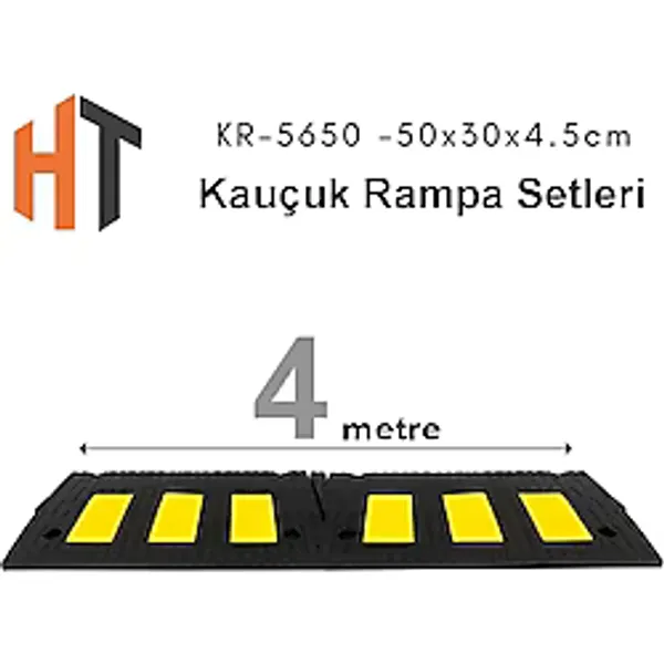 Hayat Trafik Kauçuk Rampa Set, Otopark Rampası, Kaldırım Rampası 50X30X4,5 Cm 4 Metre