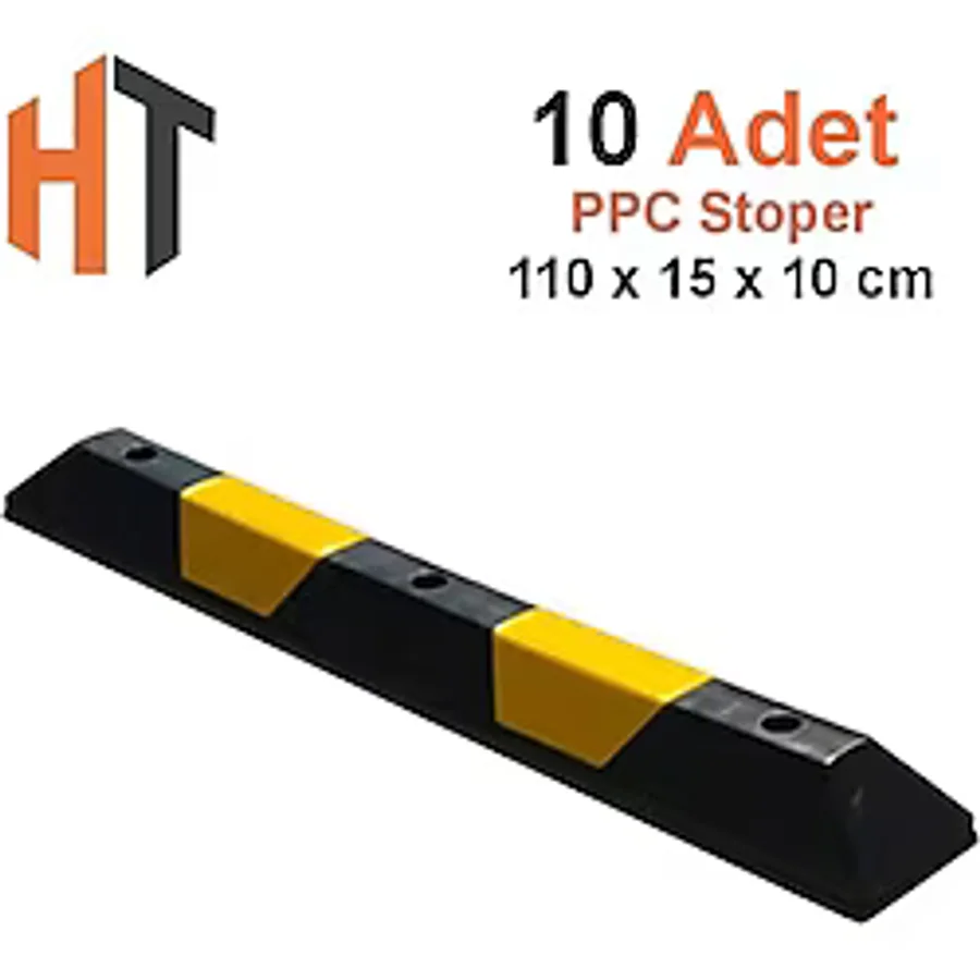 Hayat Trafik - Oto Park Araç Stoperi Seti PPC 110x15x10 cm-10 Adet