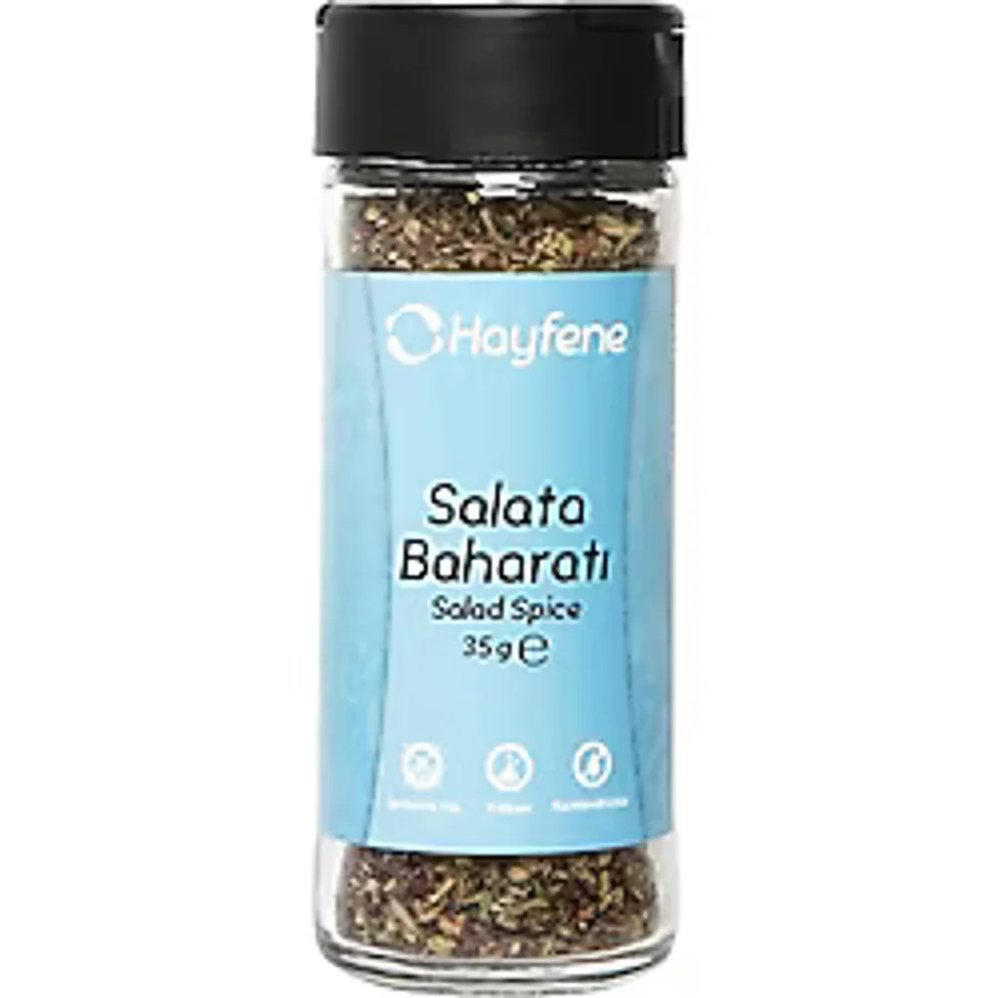 Hayfene Aromatik Salata Baharatı - Doğal Karışım, 35 gr (Biberiye, Reyhan, Fesleğen, Sumak) - Gurme Tarifler İçin - 30 gr