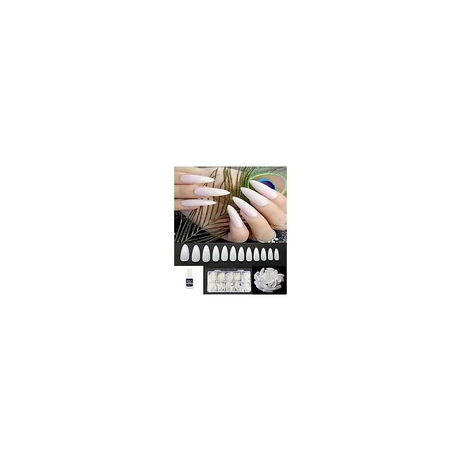 Hazır Kesilmiş Törpülenmiş Tırnak,dipten Takılan, Yapıştırıcısı 10 Ml Ve 500lü Naturel Tırnak