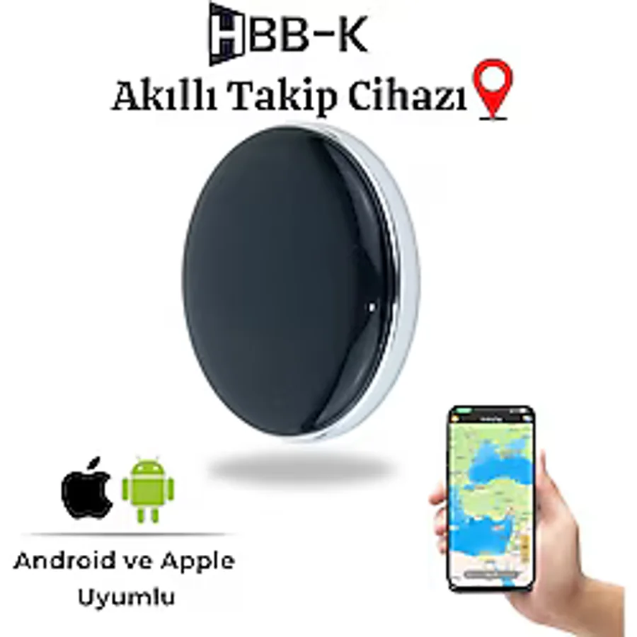 Hbb-K Findmy Tag Ios & Android Uyumlu Gps Airtag Akıllı Takip Cihazı - Siyah