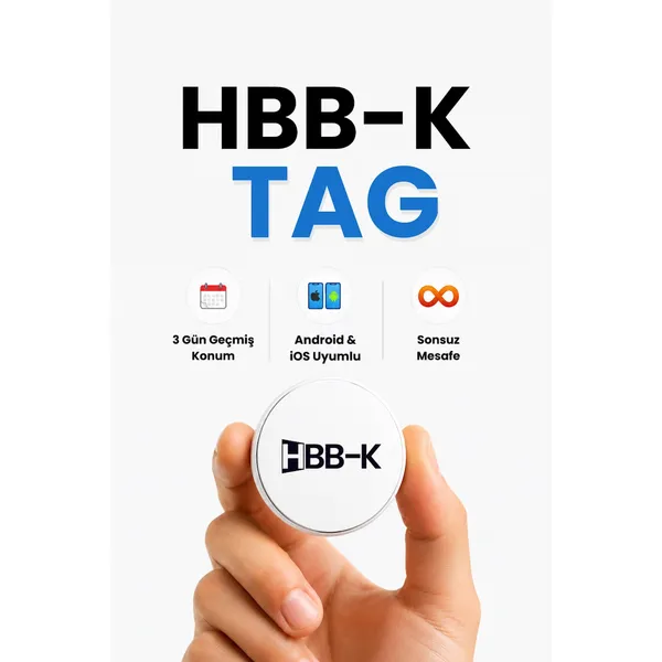 HBB-K Tag Ios & Android Uyumlu Airtag Akıllı Gps Takip Cihazı(Beyaz)