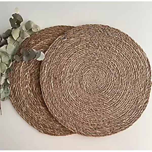 HBS Art Design Hasır Jüt Supla 2'li Set Amerikan Servis 35 Cm Çap Supla 2'li
