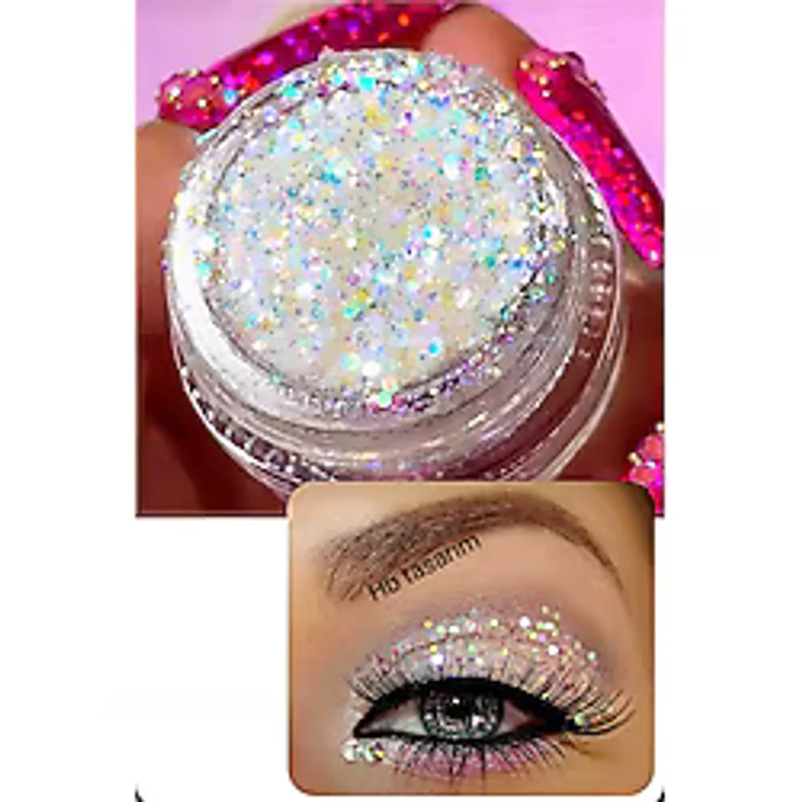 hbtasarim Glitter Jel Far Parlak Glitter Simli Kremsi