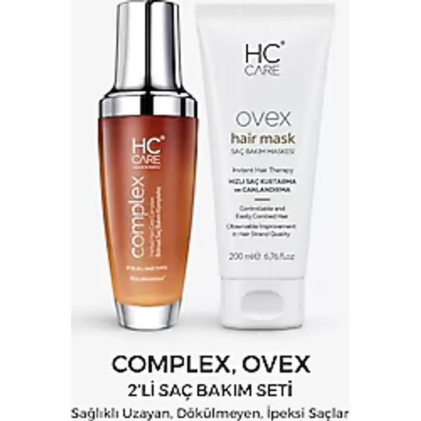 HC Care Saç Bakım Seti Dökülme ve Yıpranma Karşıtı Bitkisel Yağ Ekstraktlı 2x100 ml Tüm Saç Tipleri