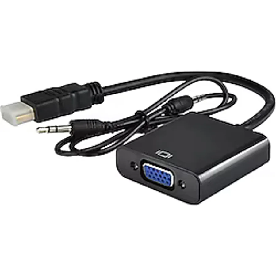 Hdmi To Vga Çevirici Dönüştürücü Adaptör + Ses Destekli