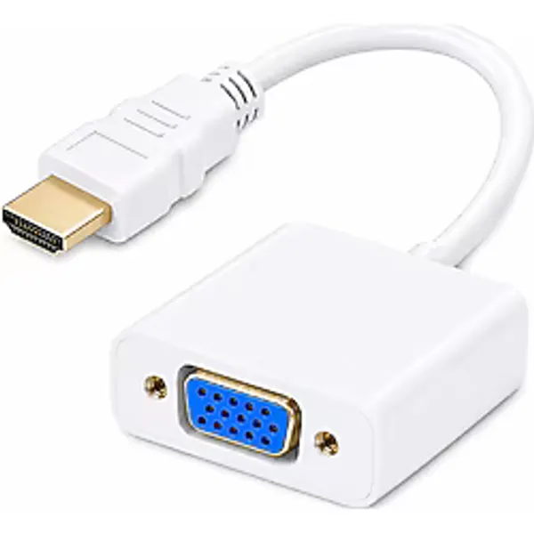 Hdmi To Vga Kablo Çevirici Dönüştürücü Adaptör Görüntü Aktarıcı - Beyaz