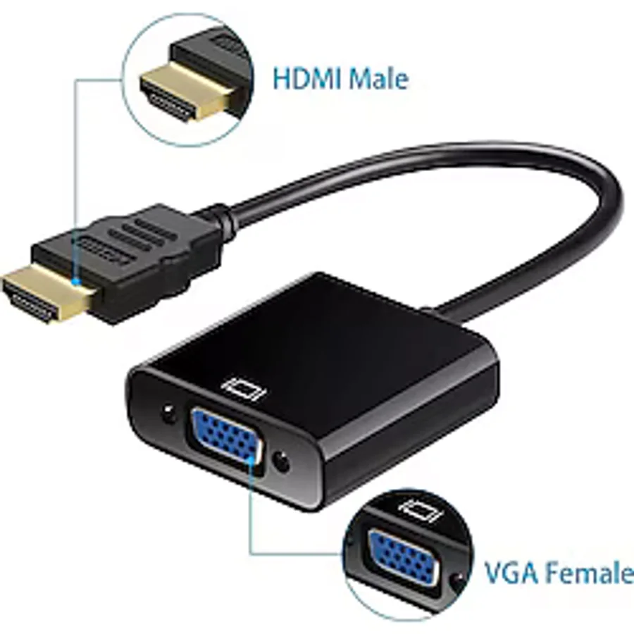 Hdmi To Vga Kablo Çevirici Siyah