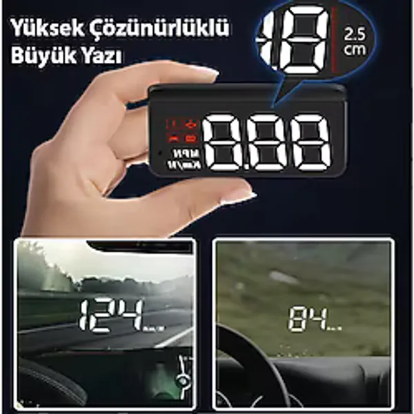 Head up display ön cam sanal gösterge ekranı Hız göstergesi yağ turbo basınç göstergesi