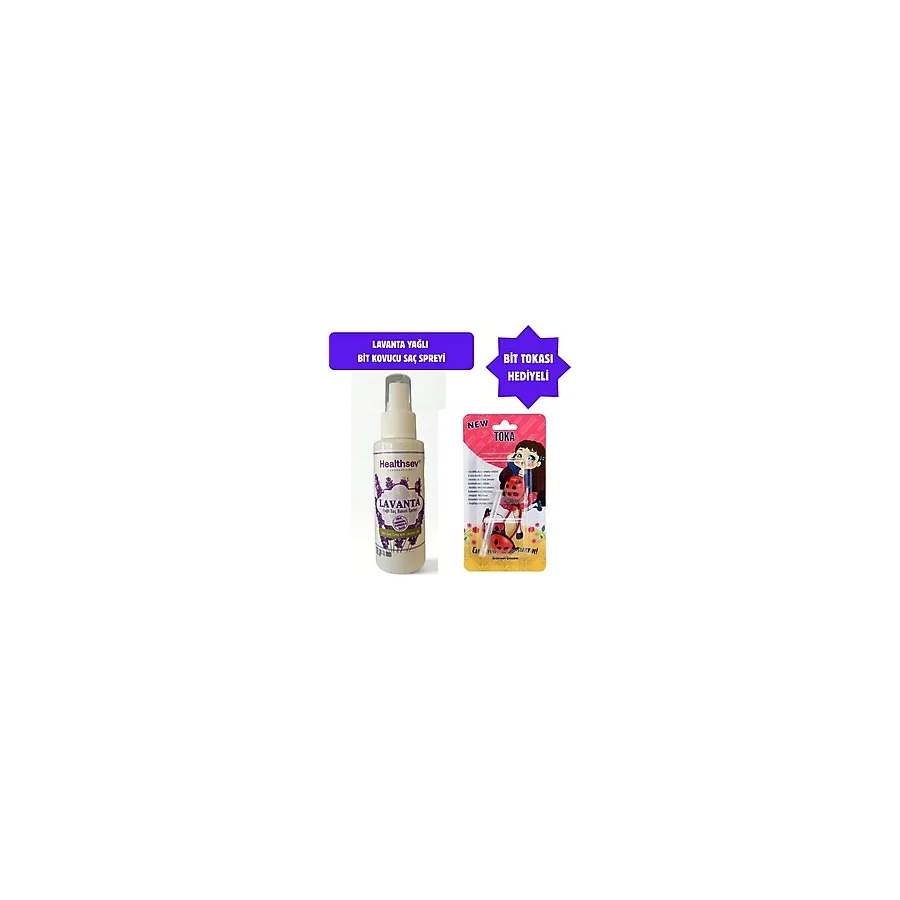Healthsev Lavanta yağlı Bit kovucu Saç Bakım Spreyi 100 ml Bit Tokası hediyeli set