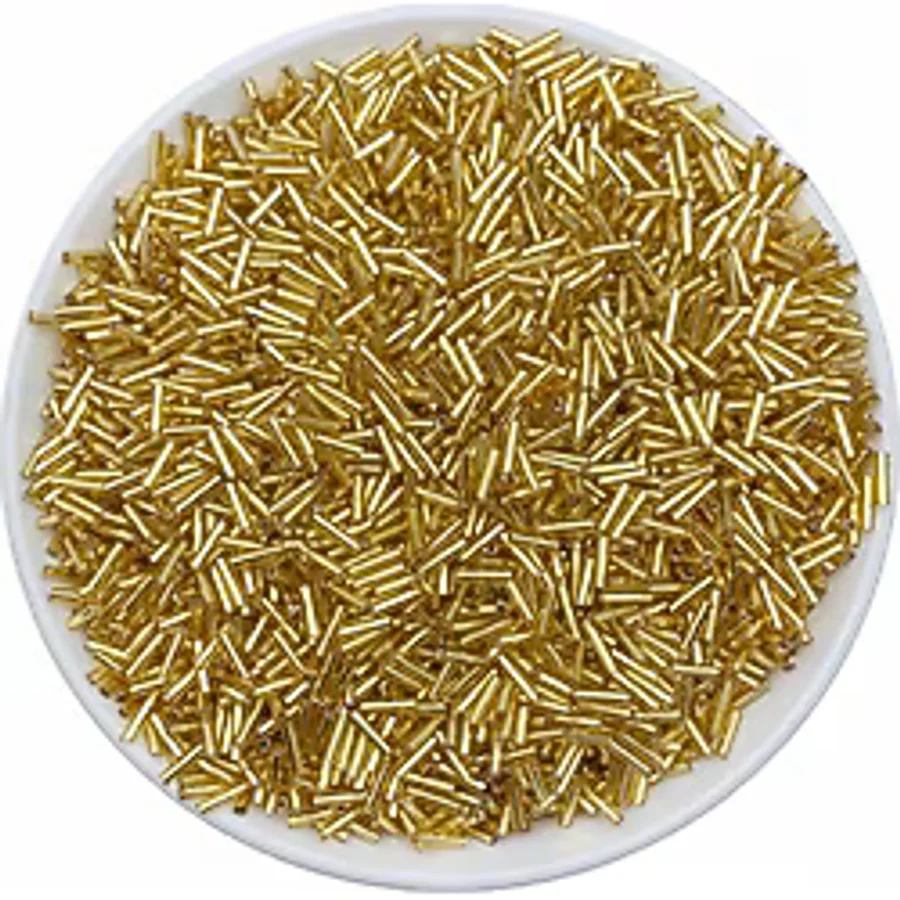 Hedef Bijuteri 50gr Altın Sarısı / Gold Renk Cam Boru Boncuk