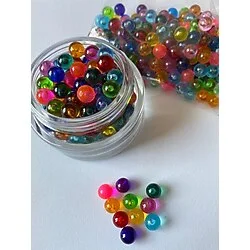 Hedef Bijuteri 8mm Karışık Renkli Deliksiz Kabak Boncuğu /su Kabağı Boncuk (100GR)