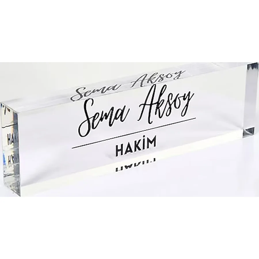 Hediye Marketi17 Şeffaf Akrilik Cam Üzerinde Masalar İçin Özel Isimlik Plakaları
